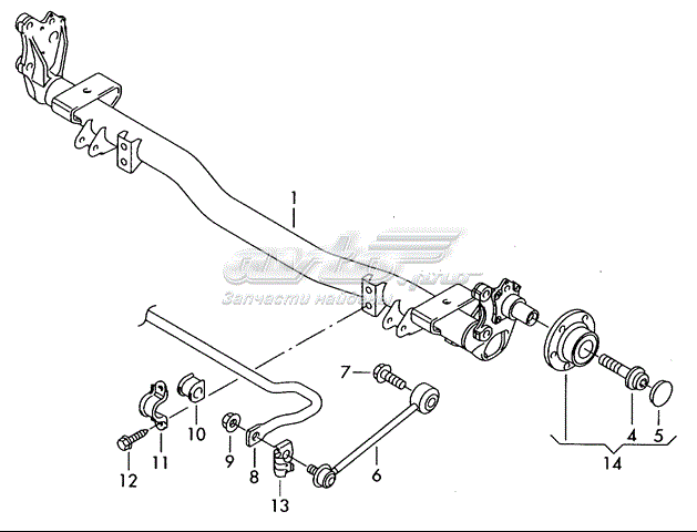  Stabilizator tylny Volkswagen Caddy 3