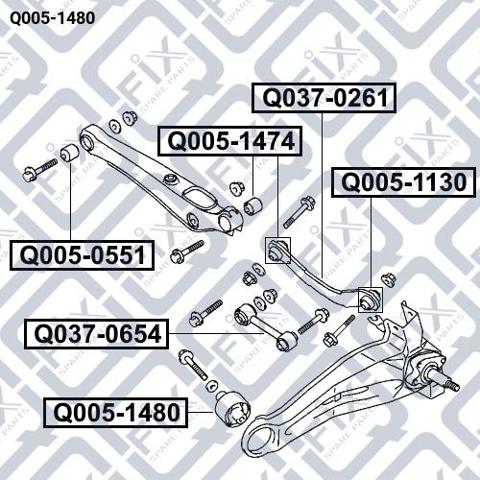 Silentblock wahacza podłużnego tylnego dolnego Q-fix Q0051480 cena, od 23,73 USD
