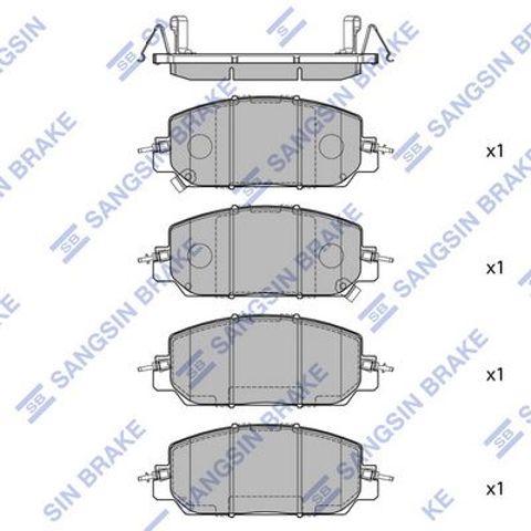 SP4176 Sangsin Klocki hamulcowe przednie tarczowe