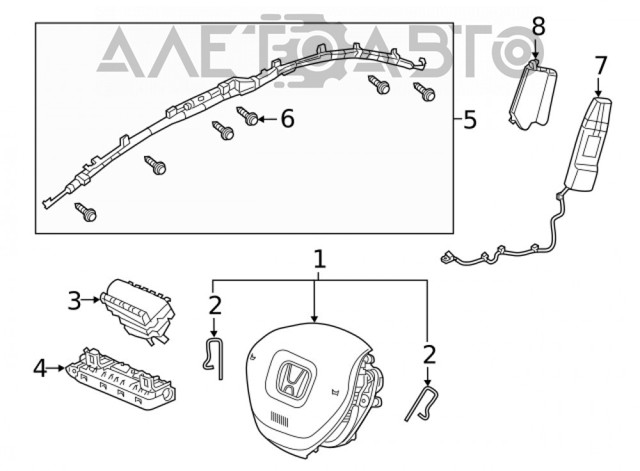 Poduszka powietrzna (Airbag) kierowcy Honda 77801TVAA10ZA cena, od 224,40 USD