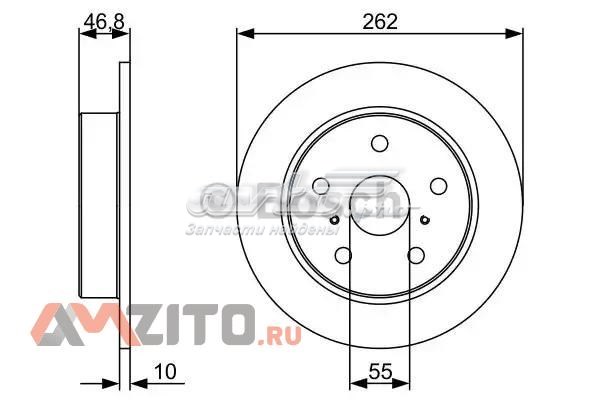 Tarcza hamulcowa tylna 0986479V55 Bosch