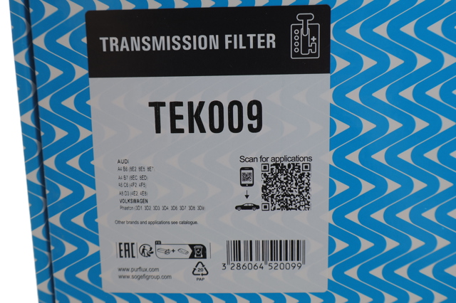 Filtr automatycznej skrzyni biegów Purflux TEK009