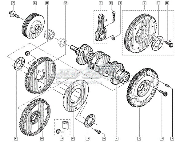 Koło zamachowe silnika Renault (RVI) 7700100457 cena, od 227,10 USD