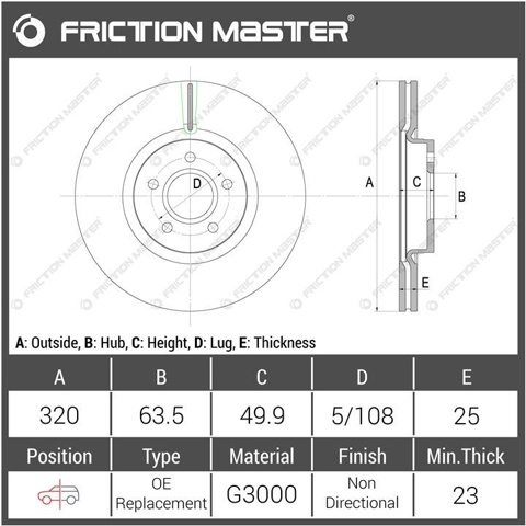 Do koszyka R1125 Friction Master Tarcza hamulcowa przednia