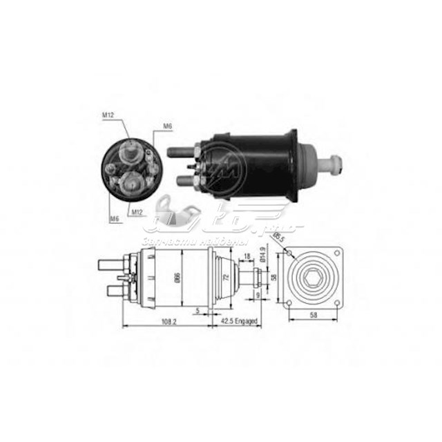 ZM835 ZM elektromagnes rozrusznika