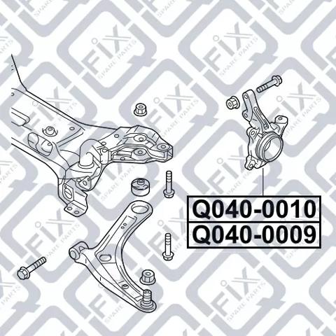 Q0400010 Q-fix Czop (zwrotnica) przedni prawy