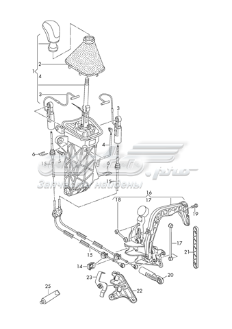 2E1321308 VAG Linka dźwigni zmiany biegów podwójna