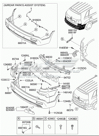 Zderzak tylny do KIA Sorento II XM