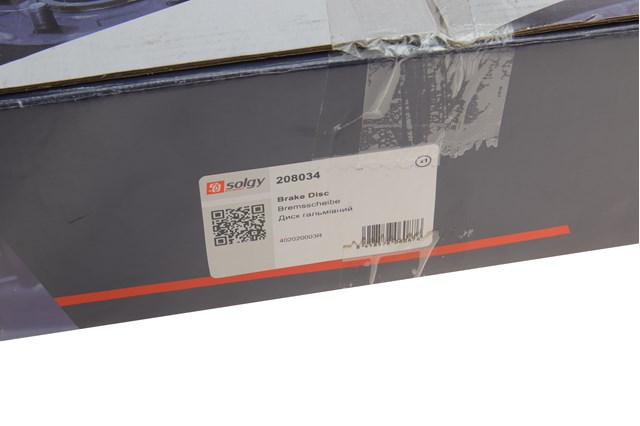 Tarcza hamulcowa tylna 208034 Solgy