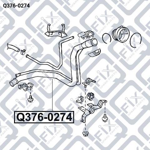 Do koszyka Q3760274 Q-fix Przewód wlewu zbiornika paliwa