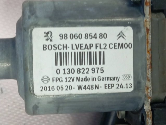 Do koszyka 9806087180 Peugeot/Citroen Mechanizm podnoszenia szyby drzwi tylnych lewych