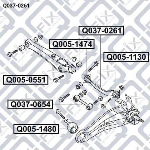 Wahacz zawieszenia tylnego górny lewy/prawy Q-fix Q0370261 cena, od 33,51 USD