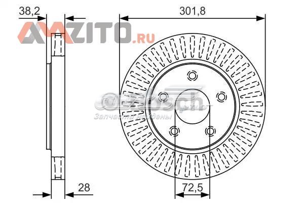 0986479U45 Bosch tarcza hamulcowa przednia