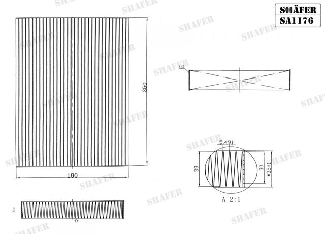 Filtr kabiny Shafer SA1176 cena, od 8,65 USD