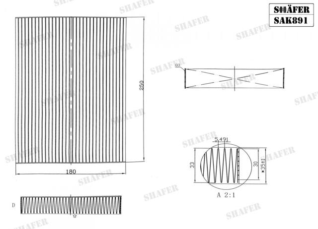 Filtr kabiny Shafer SAK891 cena, od 13,66 USD