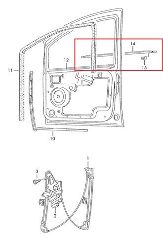 Uszczelniacz szyby drzwi przednich lewych zewnętrzny (listwa) Volkswagen Sharan 1 (7M8, 7M9, 7M6)