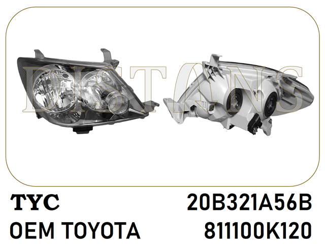 20B321A56B TYC Reflektor prawy