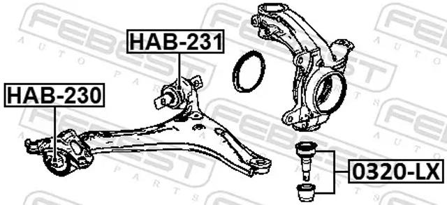 Silentblock przedniego wahacza dolnego RBI O24013WB cena, od 25,95 USD