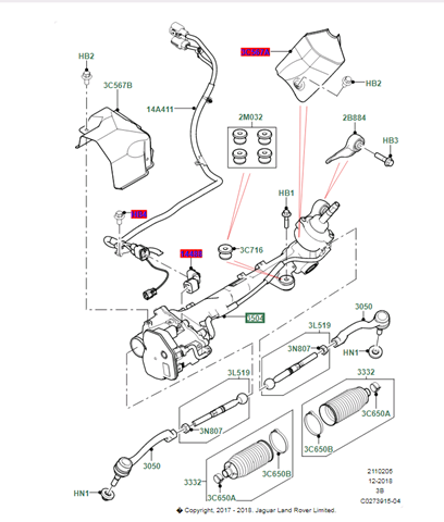 Listwa kierownicza (maglownica) Land Rover LR108439 cena, od 1252,22 USD