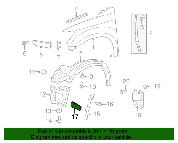 538510C050 Toyota Klapka błotnika przedniego prawego