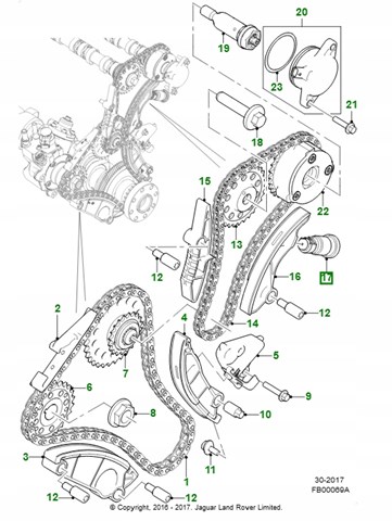 Do koszyka LR073745 Land Rover Łańcuch rozrządu wtórny