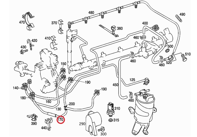 6120702632 Mercedes Rurka paliwa, zwrotna od wtryskiwaczy