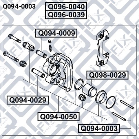 Zestaw naprawczy zacisku hamulcowego tylnego Q-fix Q0940003