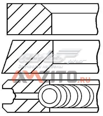 08-123407-00 Goetze pierścienie tłokowe na 1 cylinder, 2. naprawa (+0,50)