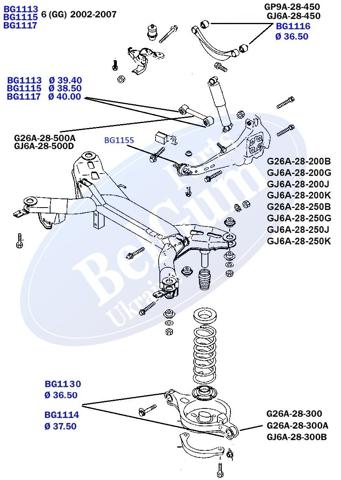 BG1155 Belgum Silentblock tylnego wahacza podłużnego przedni