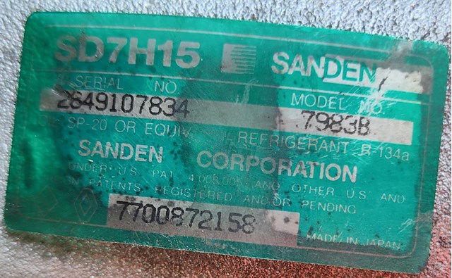 Do koszyka 7700872158 Renault (RVI) Sprężarka klimatyzacji