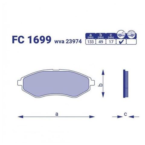 Klocki hamulcowe przednie tarczowe Frico FC1699 cena, od 14,54 USD