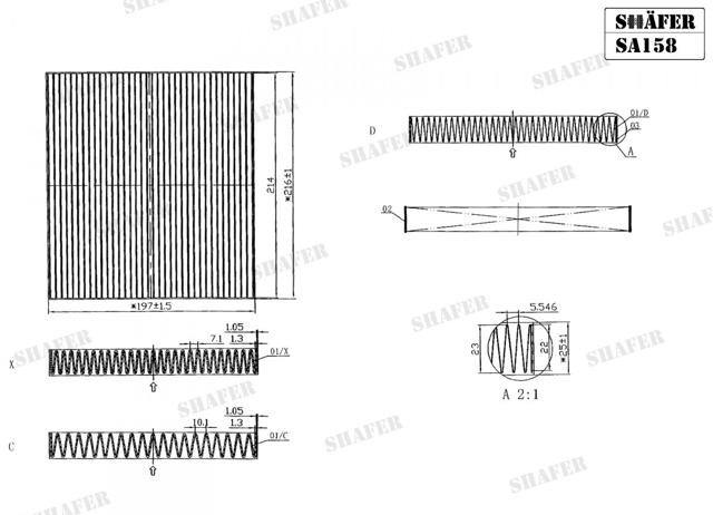 Filtr kabiny Shafer SA158 cena, od 10,61 USD