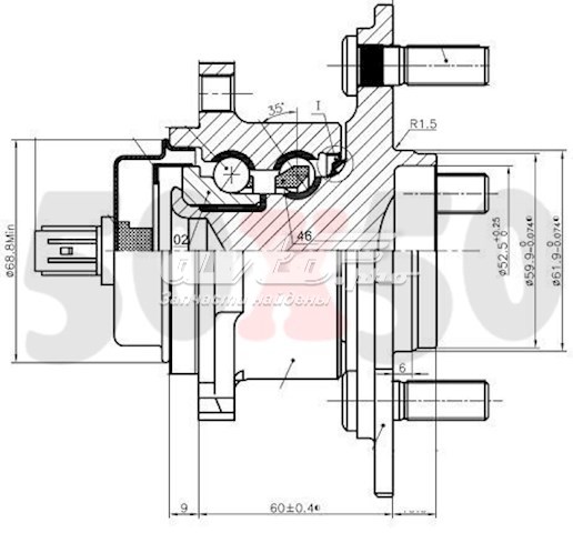 Piasta tylna Koyo 3DACF026F17CS cena, od 76,78 USD
