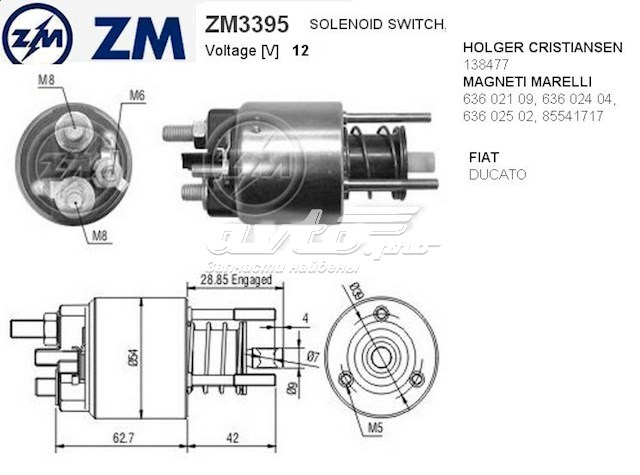 ZM3395 ZM elektromagnes rozrusznika