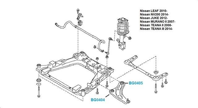 Do koszyka BG0404 Belgum Silentblock przedniego wahacza dolnego