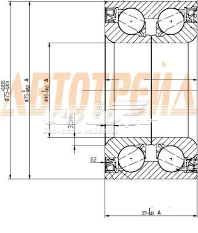 DAC4075W2CS73 Koyo Łożysko piasty przedniej