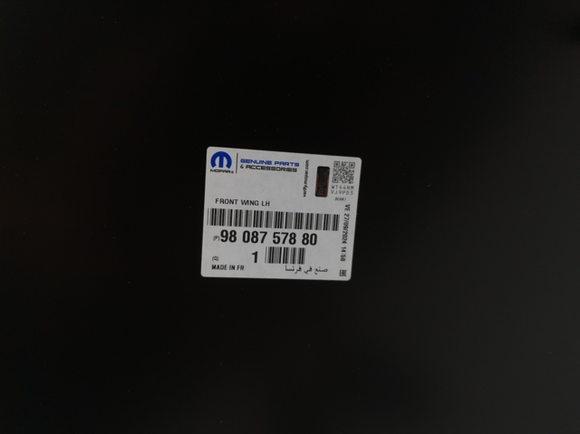 Do koszyka 9808757880 Opel Błotnik przedni lewy