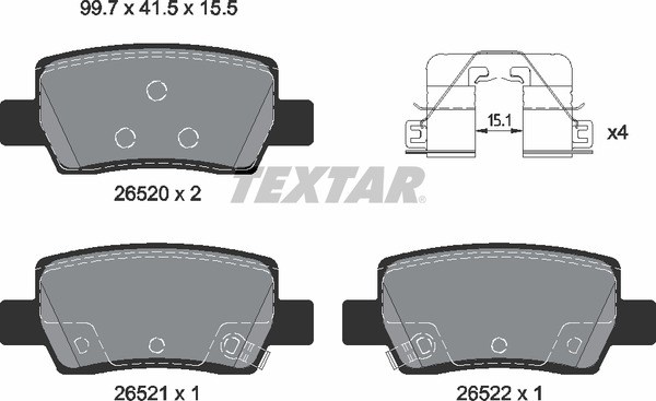 Okładziny (klocki) do hamulców tarczowych tylne Hyundai/Kia 58302AAA40 cena, od 44,61 USD