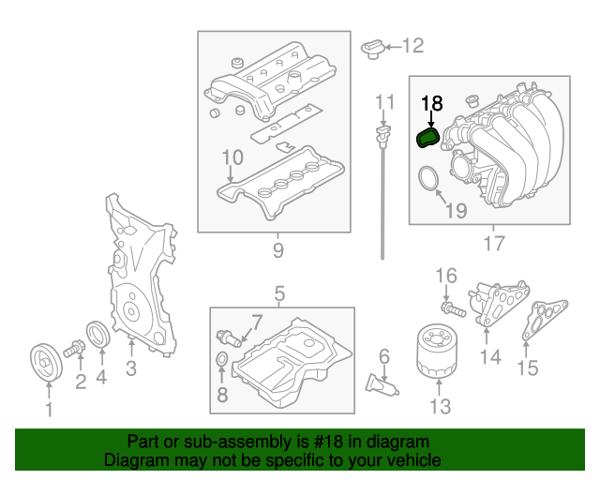 Do koszyka PE0113111 Mazda Uszczelka kolektora ssącego