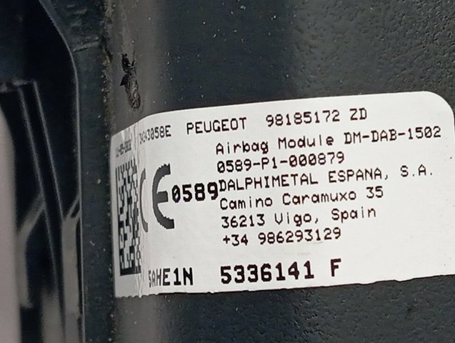 98185172ZD Peugeot/Citroen Poduszka powietrzna (Airbag) kierowcy