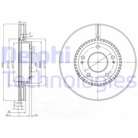 BG3861C Delphi tarcza hamulcowa przednia