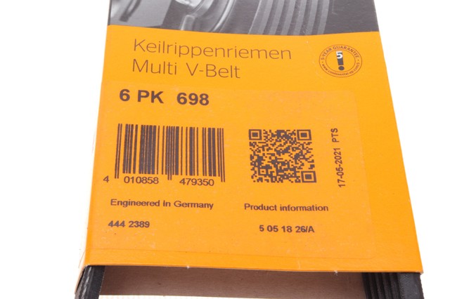 Pas napędowy mechanizmów Continental/Siemens 6PK698 cena, od 9,45 USD