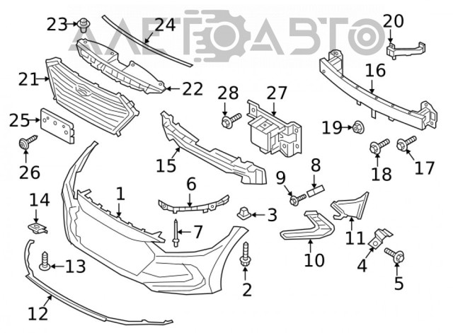 Wzmocnienie zderzaka przedniego Hyundai Elantra VI sedana (AD) (2015 - 2022) cena, od 91,25 USD