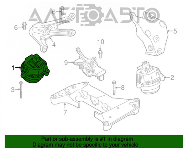 Poduszka (podpora) silnika prawa BMW 22116860464