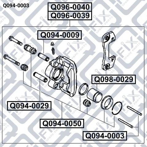 Zestaw naprawczy zacisku hamulcowego tylnego Q0940003 Q-fix