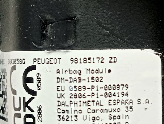 Poduszka powietrzna (Airbag) kierowcy Peugeot/Citroen 98185172ZD cena, od 517,58 USD