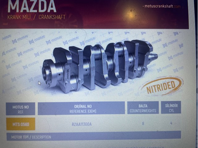 Wał korbowy silnika Motus MTS0560 cena, od 673,18 USD
