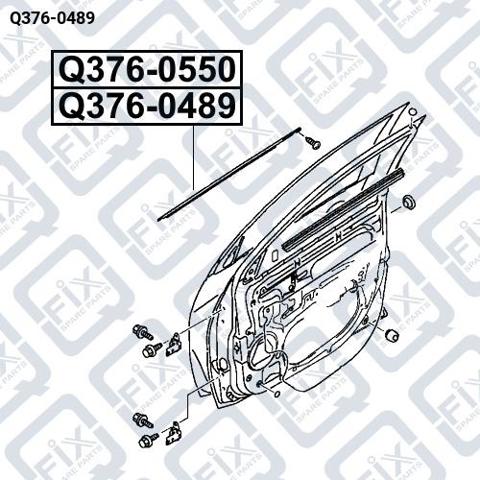 Listwa ochronna szyby opuszczanej drzwi przednich lewych Q-fix Q3760489 cena, od 38,83 USD