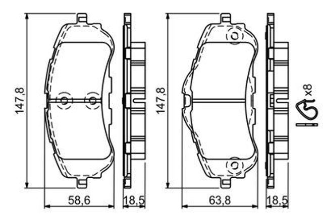 986494714 Bosch Klocki hamulcowe przednie tarczowe