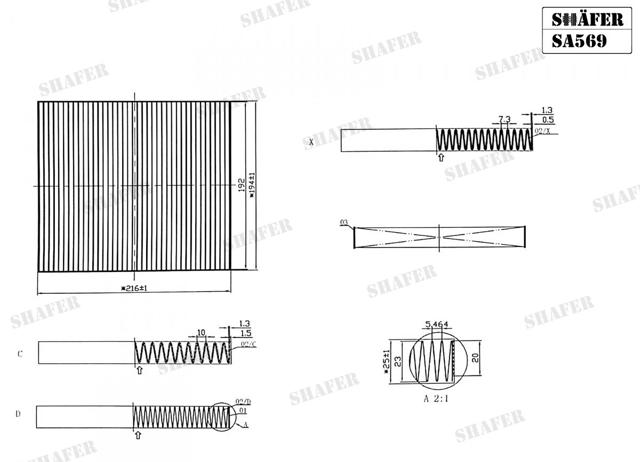 Filtr kabiny SA569 Shafer